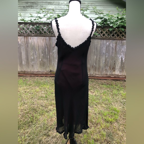 Vintage Y2K Semi Sheer Black and Magenta Maxi Dress - Picture 3 of 15